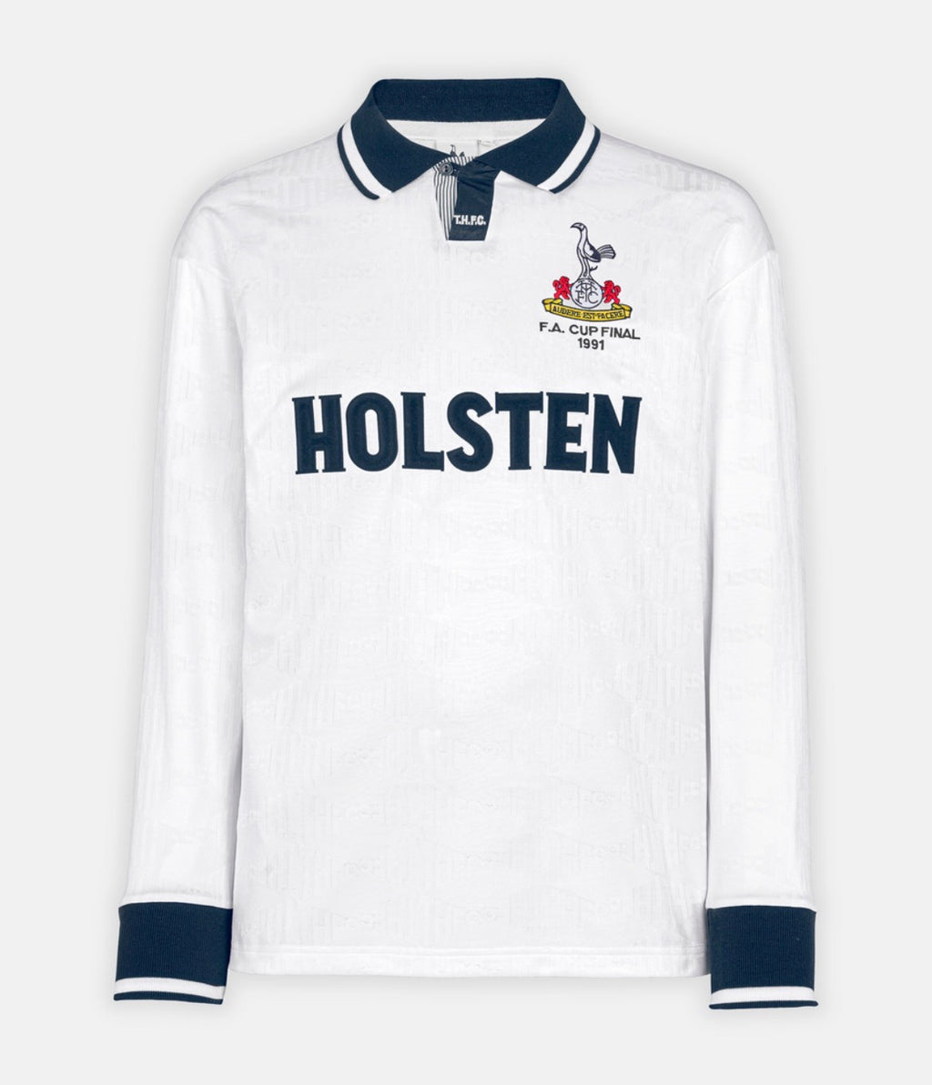 Retro White Football Jersey – Long Sleeve Athletic Top